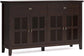 Artisan Wood & Pine Large Sideboard Buffet in Dark Chestnut Brown FFW258-586