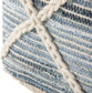 Cowan Boho Square Pouf in Blue, Natural Handloom Woven (2 avail) FFW-856