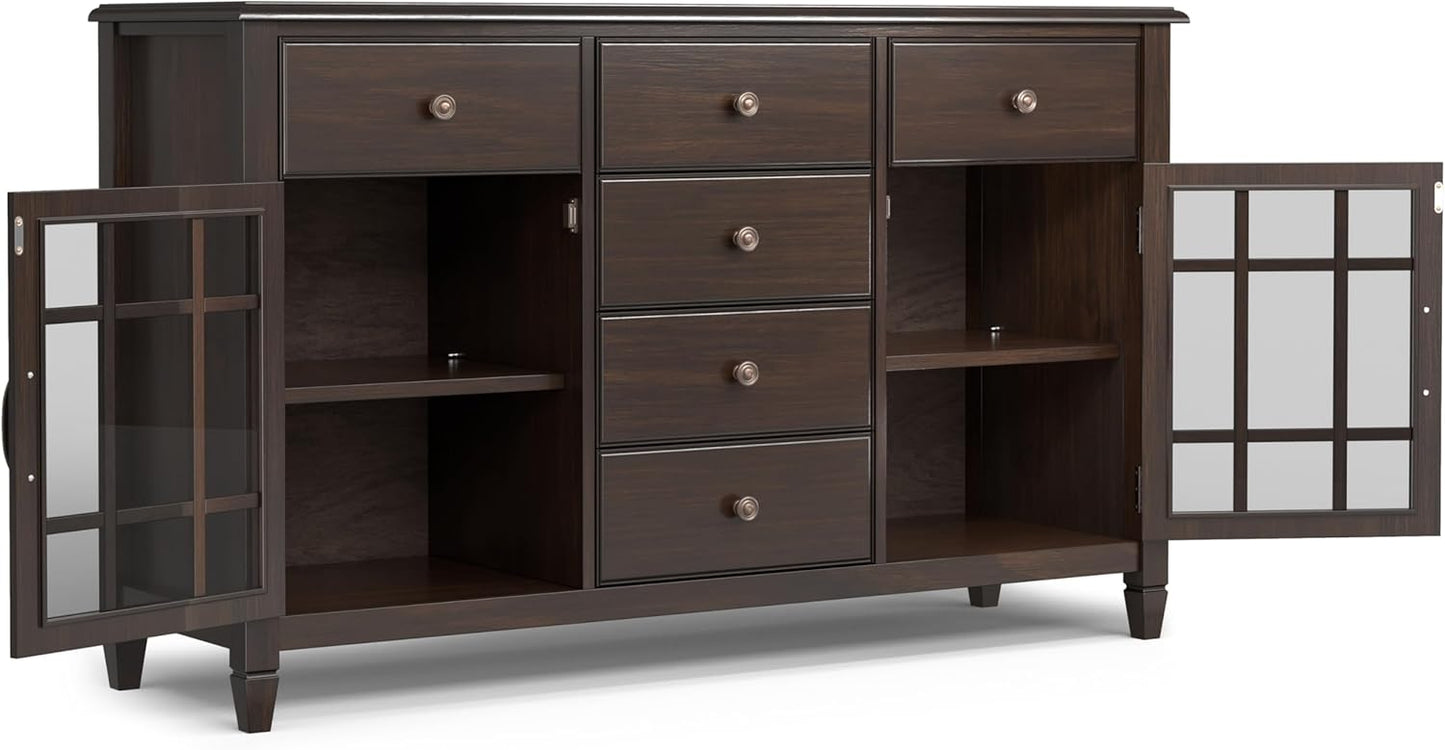 Connaught SOLID WOOD Pine 60" Sideboard Buffet in Chestnut Brown FFW-868