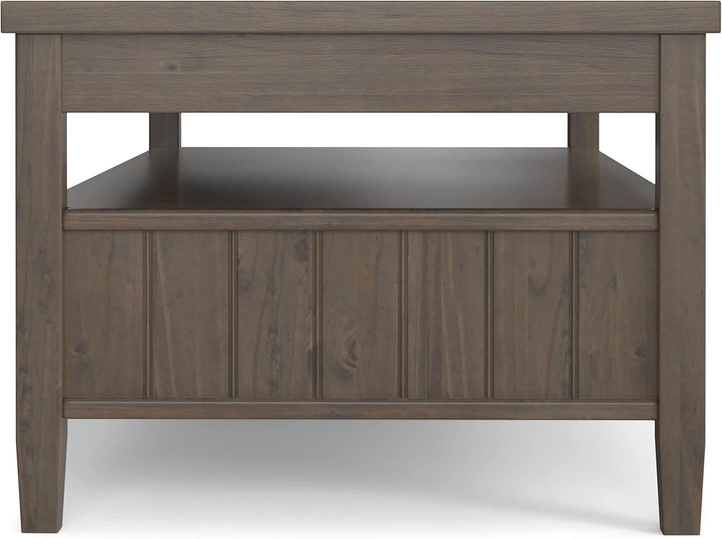 Lev Solid Wood 48" Lift Top Coffee Table in Smoky Brown FFW-992