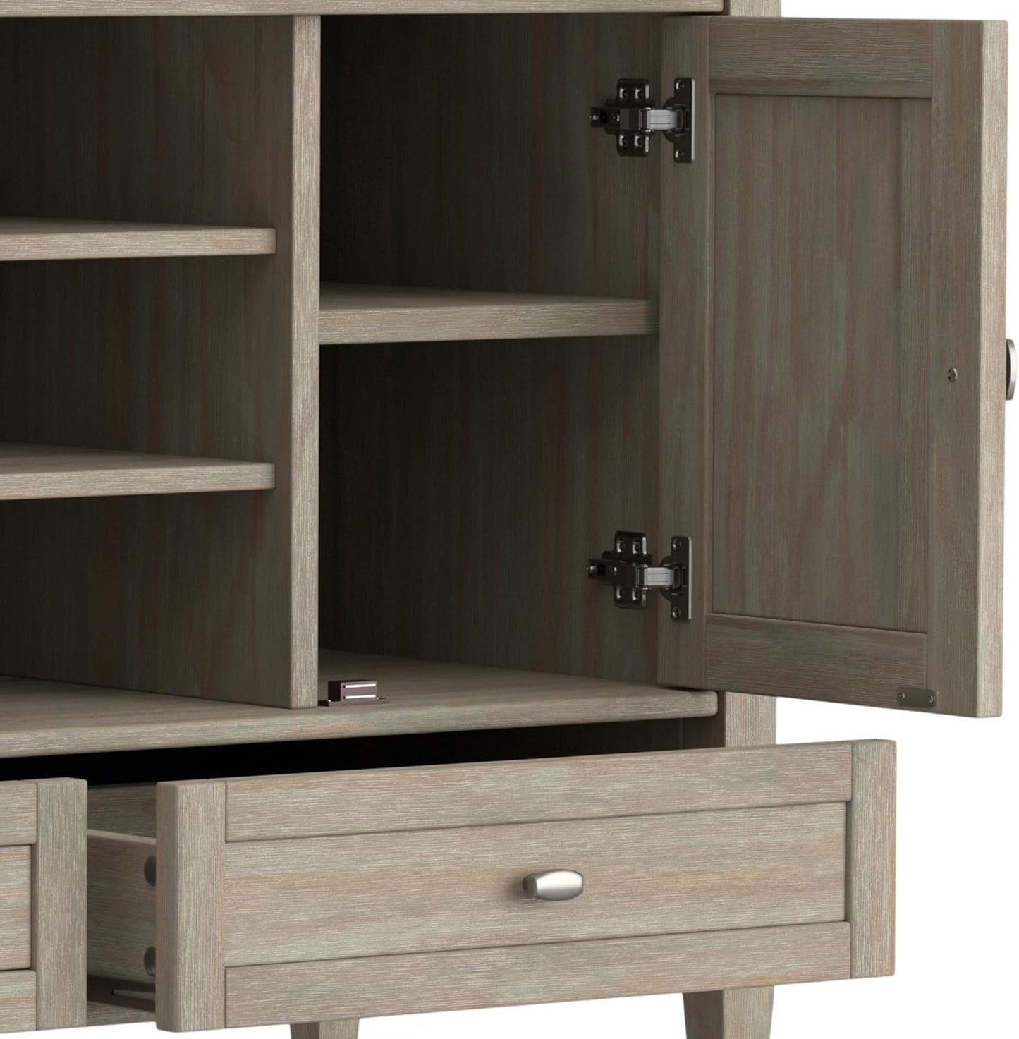 Solid Distressed Grey Wood 47" Shaker TV Media Stand for TVs up to 50" FFW258-596