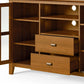 Artisan Solid Wood 53" Honey Brown TV Media Stand Cabinet FFW258-710