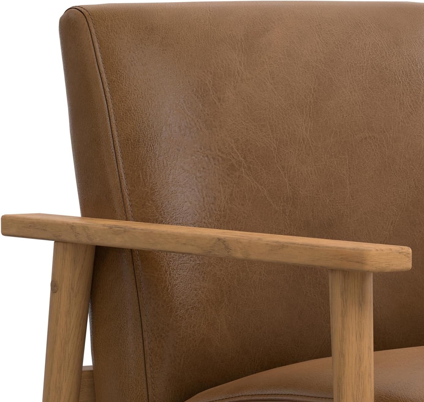 Paloma Genuine Leather w/Wood Frame Accent Chair FFW-1074