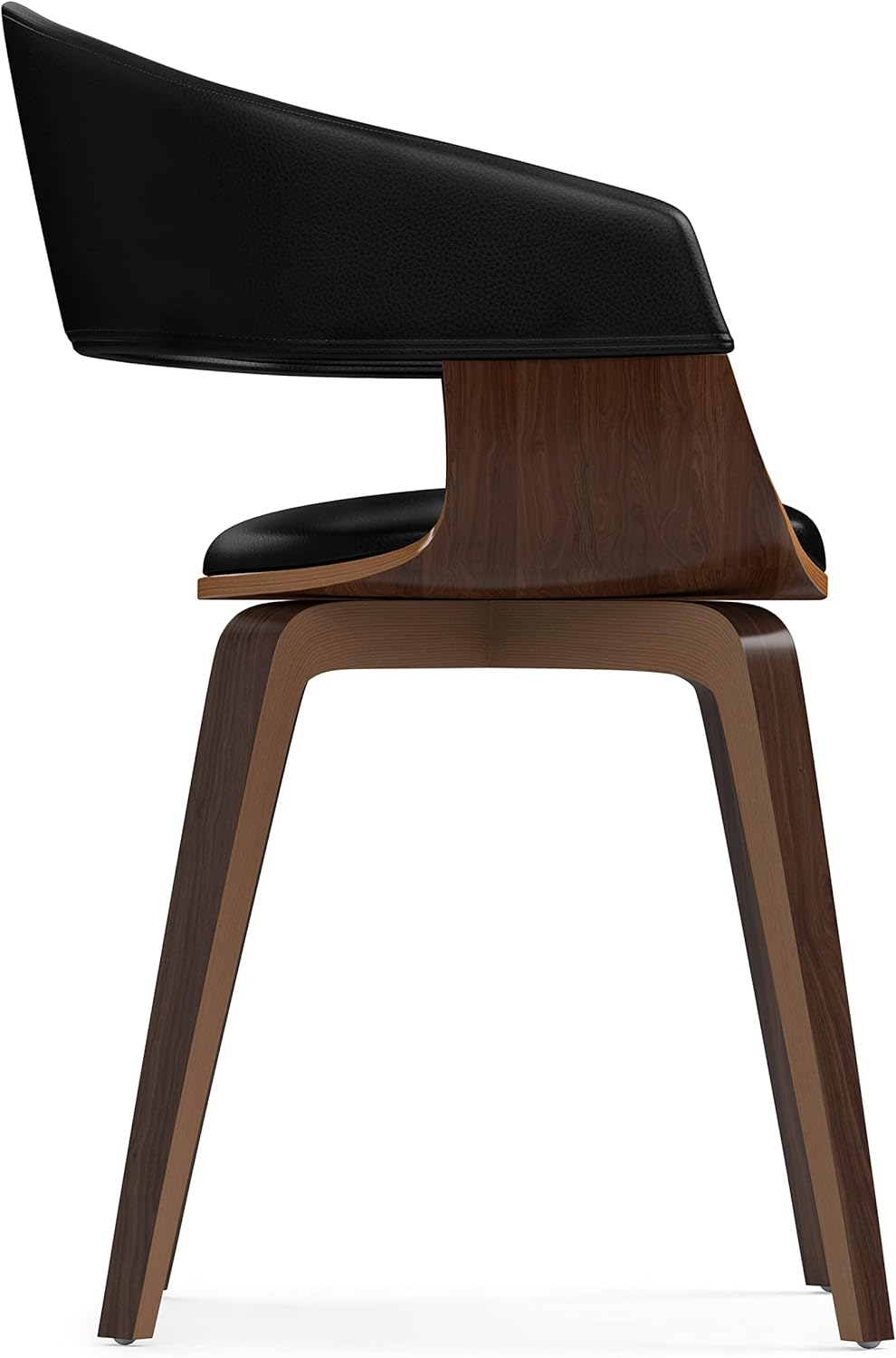 Lowell Bentwood Dining Chair in Black Vegan Faux Leather FFW-902