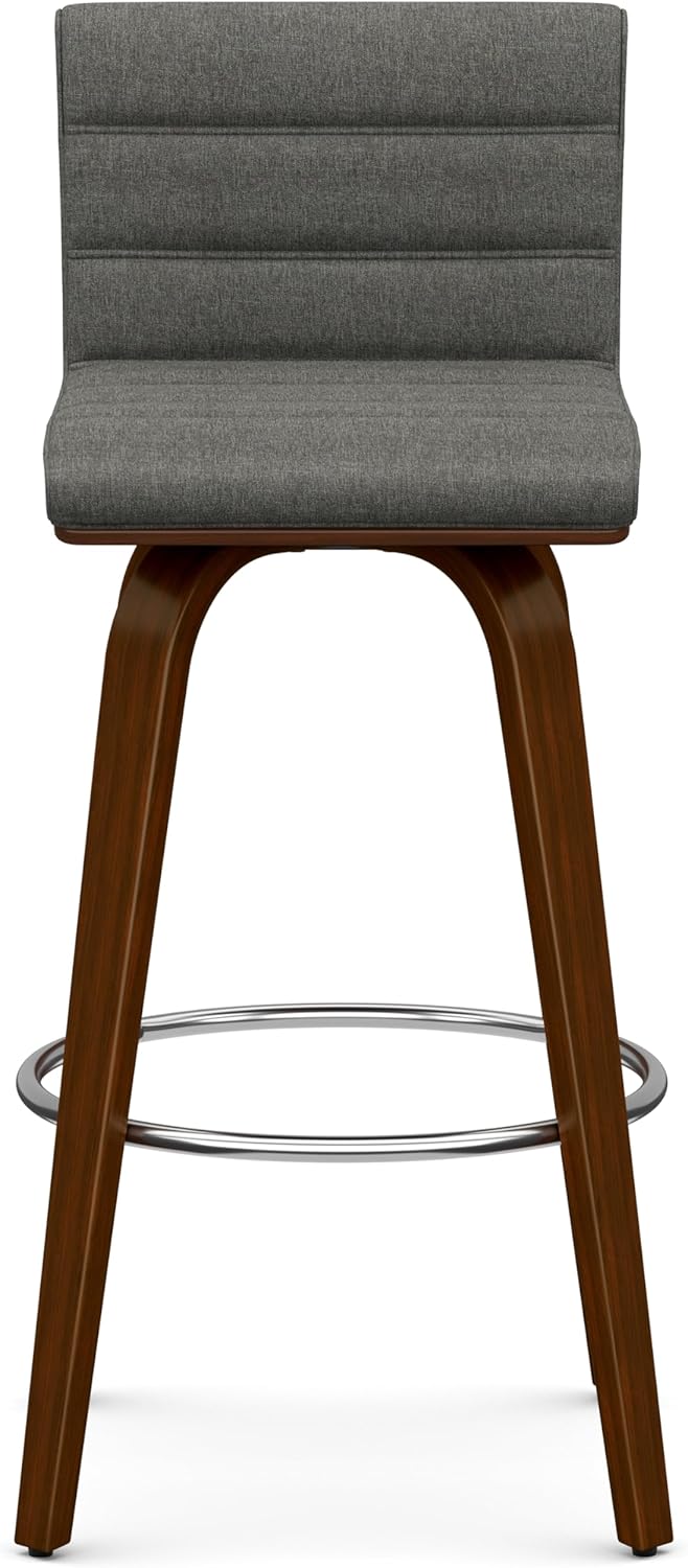 Roland Swivel Counter Height Stool in Grey Linen Look Fabric FFW258-672