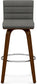 Roland Swivel Counter Height Stool in Grey Linen Look Fabric FFW258-672
