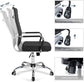 Home Office Chair Ribbed Modern Leather Ergonomic Office Desk Chair High Back Executive Adjustable Swivel w Arms (Black)FFE-810