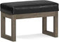 Milltown Black Vegan Leather Contemporary Footstool Bench FFW258-587