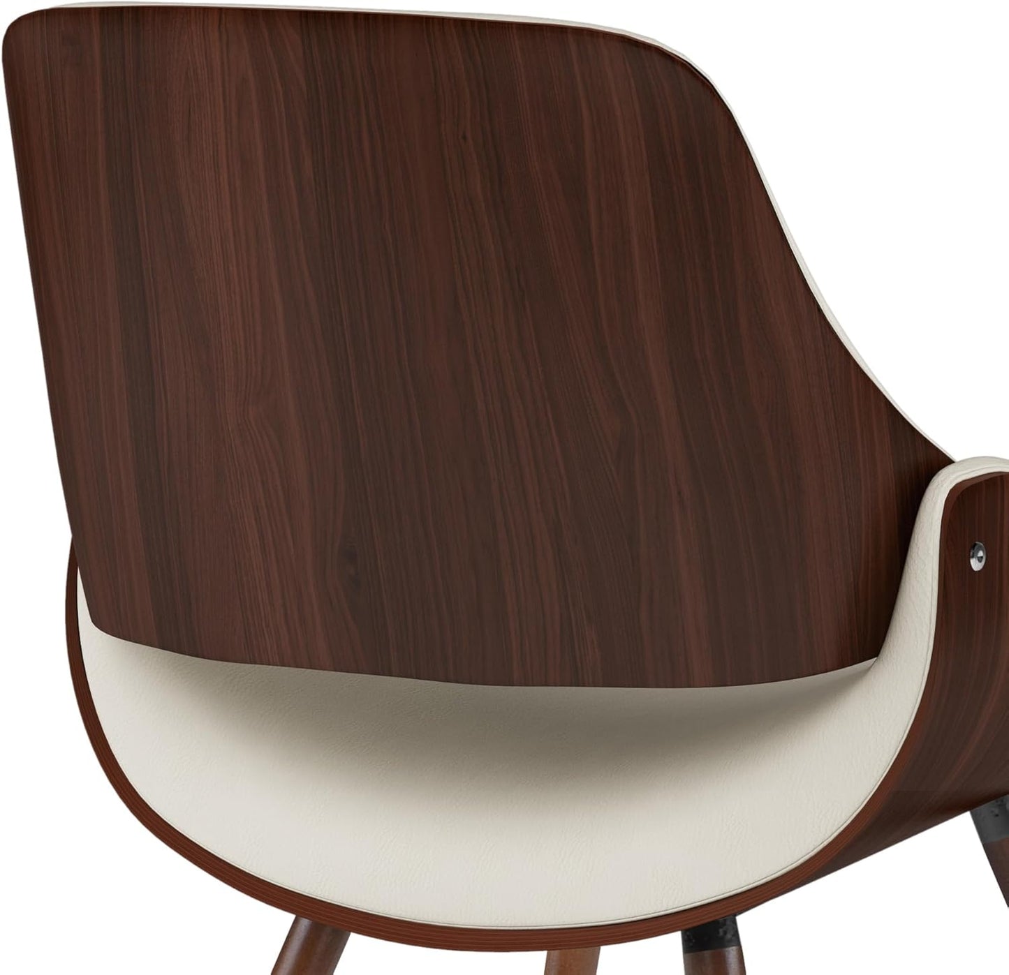 Malden Bentwood Dining Chair with Wood Back in Cream Vegan Faux Leather FFW-893