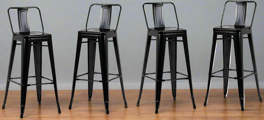 Rayne Industrial Black Metal 30" Metal Bar Stool (Set of 4) FFW258-689