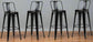 Rayne Industrial Black Metal 30" Metal Bar Stool (Set of 4) FFW258-689