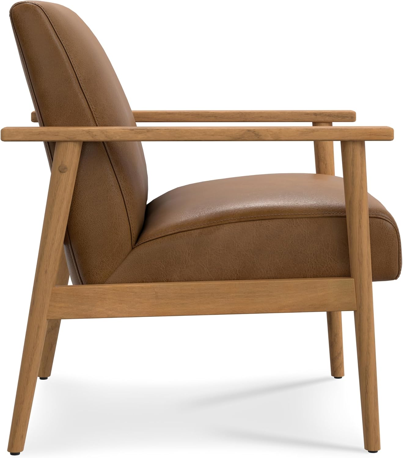 Paloma Genuine Leather w/Wood Frame Accent Chair FFW-1074