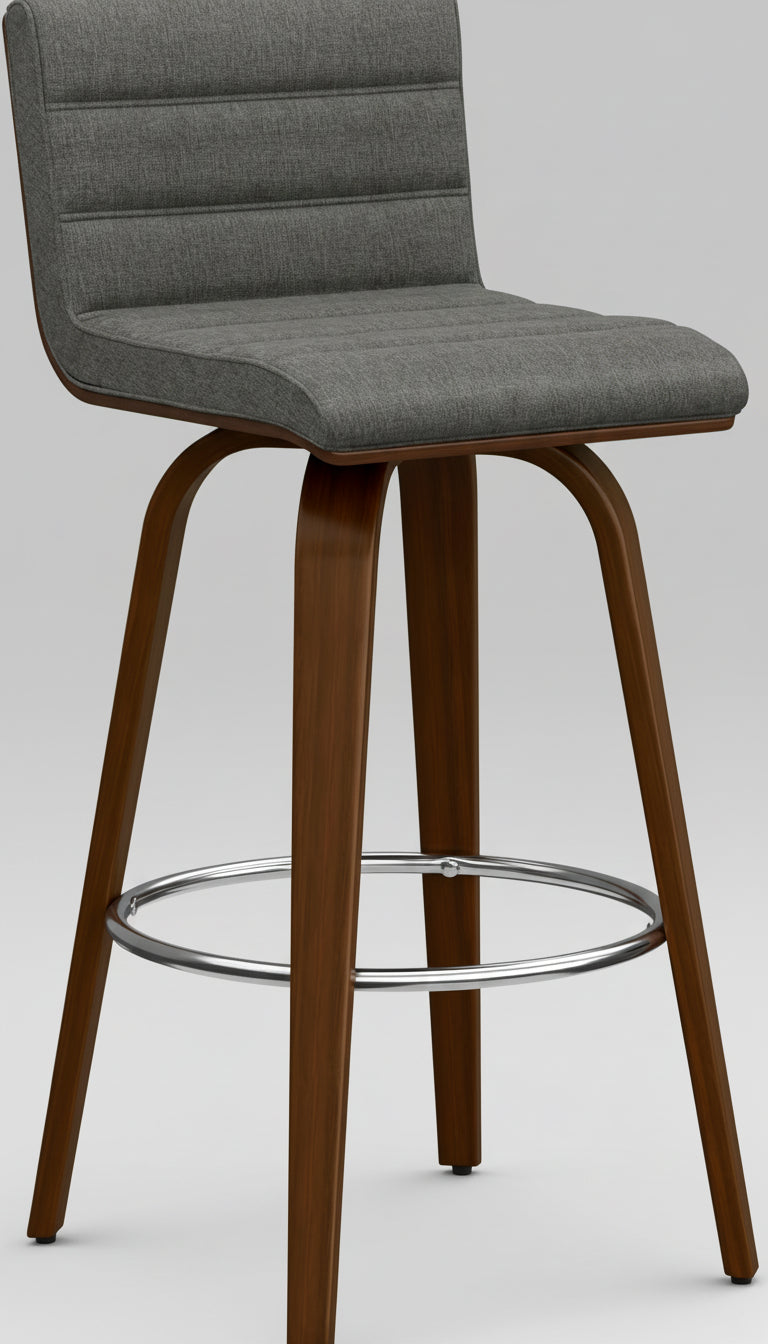 Roland Swivel Counter Height Stool in Grey Linen Look Fabric FFW258-672