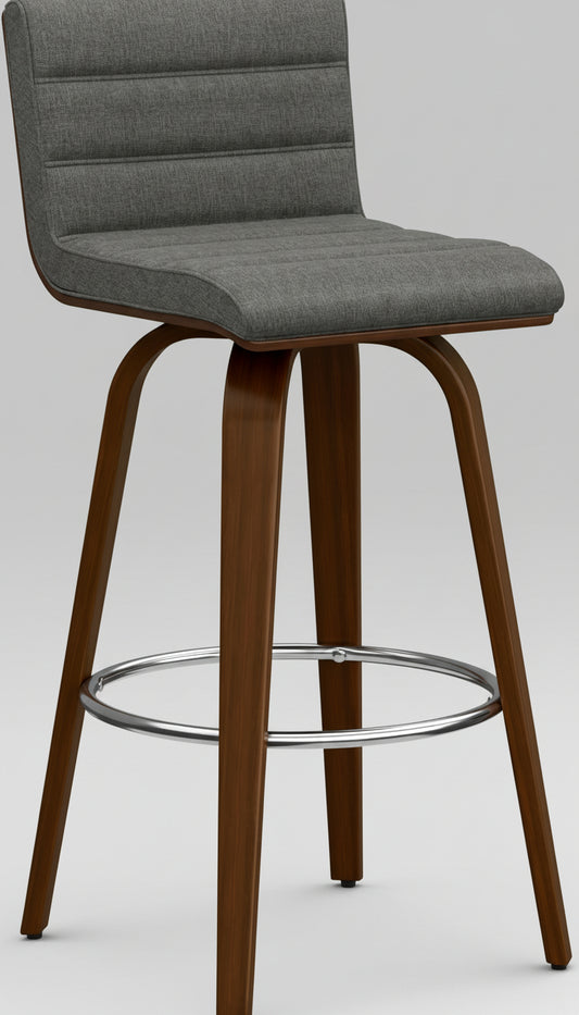 Roland Swivel Counter Height Stool in Grey Linen Look Fabric FFW258-672