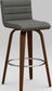 Roland Swivel Counter Height Stool in Grey Linen Look Fabric FFW258-672