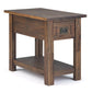 Monroe Solid Acacia 14"  Rustic Side Table in Distressed Charcoal Brown FFW-1010
