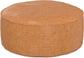 Brody Boho Round Distressed Brown Vegan Faux Leather Pouf Ottoman FFW-706