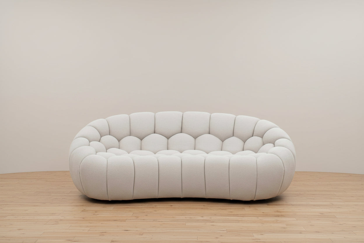 Casa Divani  Yolonda Modern Curved Beige Fabric Sofa Couch FFW-1414