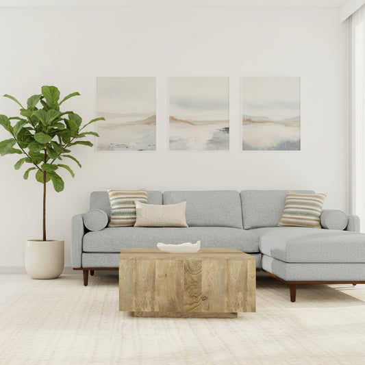 Lockhart SOLID MANGO WOOD 30" Modern Square Coffee Table in Natural FFW-1014