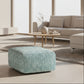 Nate Boho Square Pouf in Patterned Teal Melange Cotton FFW-845