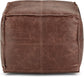 Sheffield Boho Square Pouf in Brown Genuine Leather FFW-952