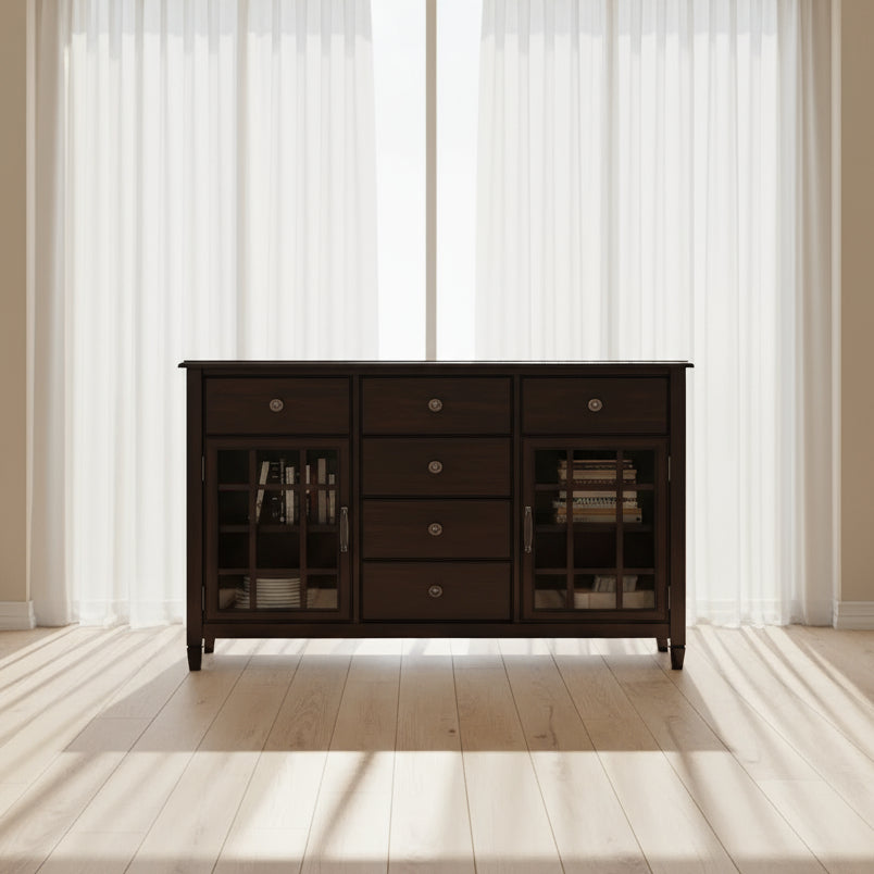 Connaught SOLID WOOD Pine 60" Sideboard Buffet in Chestnut Brown FFW-868