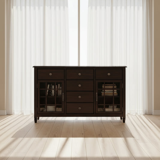 Connaught SOLID WOOD Pine 60" Sideboard Buffet in Chestnut Brown FFW-868