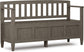 Brooklyn Solid Wood Entryway Farmhouse Grey Storage Bench FFW-717