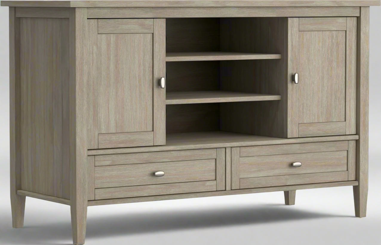 Solid Distressed Grey Wood 47" Shaker TV Media Stand for TVs up to 50" FFW258-596