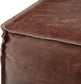 Sheffield Boho Square Pouf in Brown Genuine Leather FFW-952