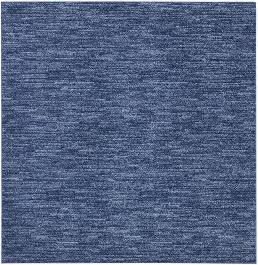 HomeRoots 7' Square Blue Square Non Skid Indoor Outdoor Area Rug FFE258-343