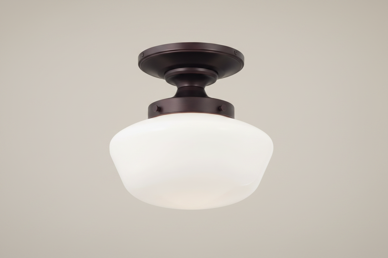 Minka Lavery Bronze Glass Dome Semi Flush Ceiling Light | 60% OFF  FFW-1388
