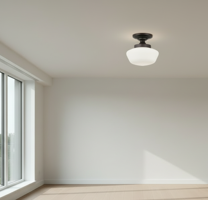 Minka Lavery Bronze Glass Dome Semi Flush Ceiling Light | 60% OFF  FFW-1388