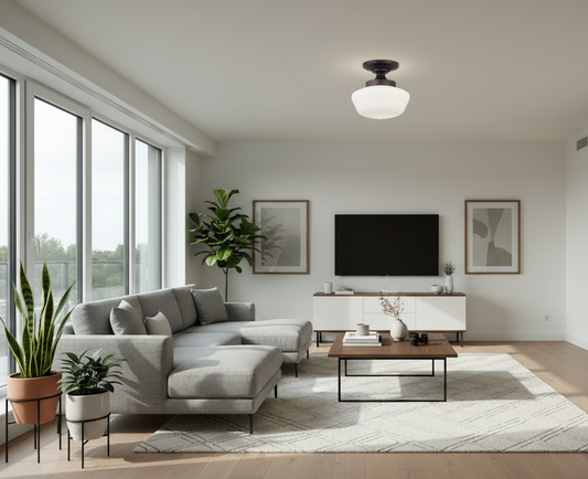 Minka Lavery Bronze Glass Dome Semi Flush Ceiling Light | 60% OFF  FFW-1388