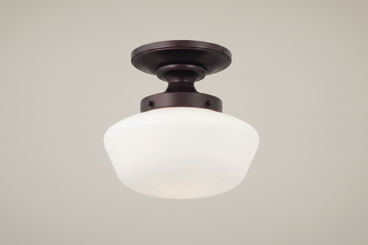 Minka Lavery Bronze Glass Dome Semi Flush Ceiling Light | 60% OFF  FFW-1388