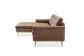 Castlery Isaac Reversible Cognac Brown Leather Sectional Sofa Couch FFE-1126