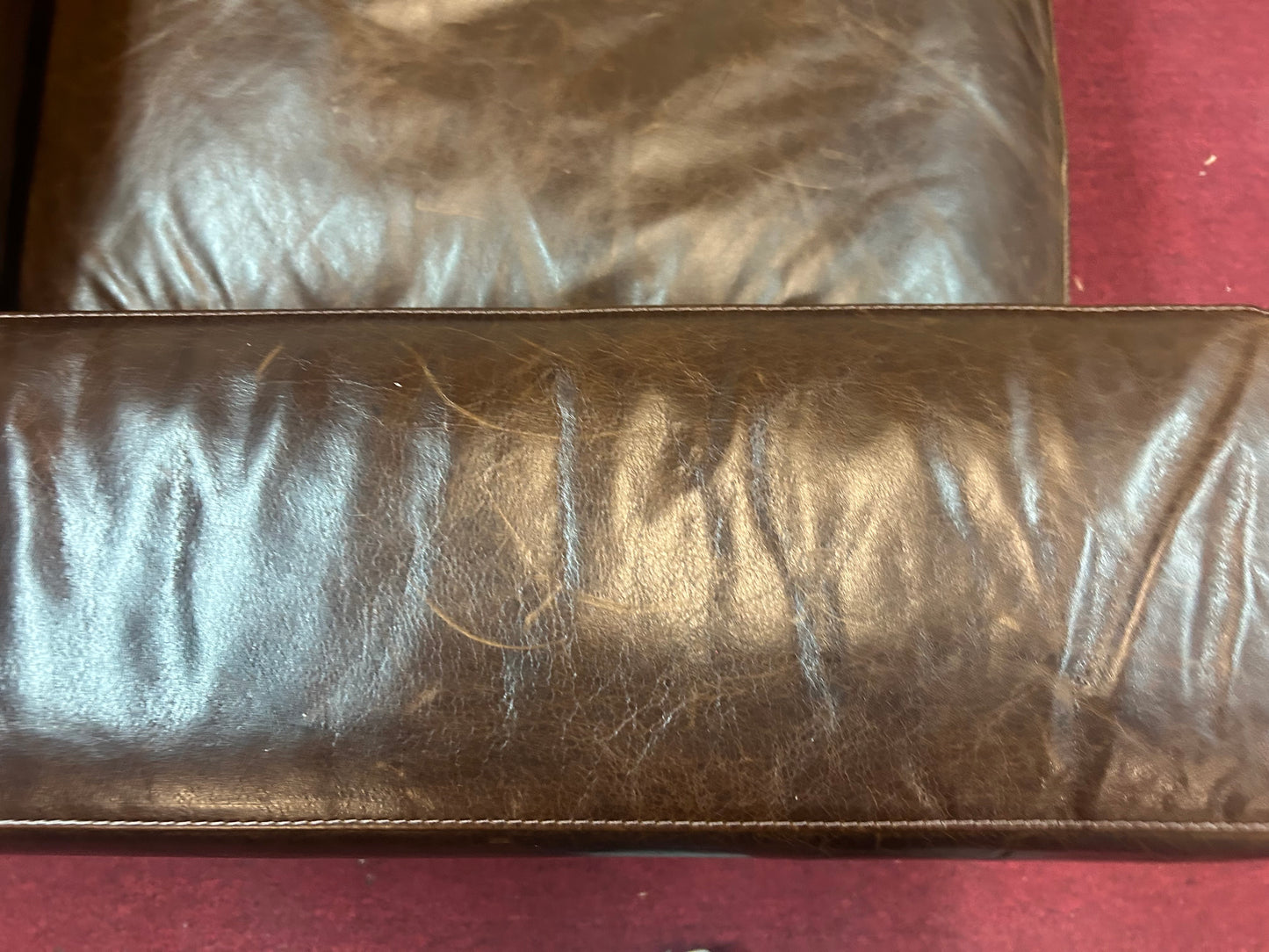 BenchMade Modern Brown Leather Couch Potato Extra Deep Sectional Sofa FFE-1112