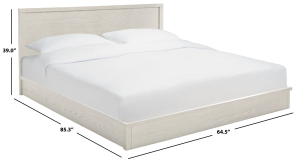 Safavieh Couture White Washed  Deirdra Wood Queen Bed FFE-1103