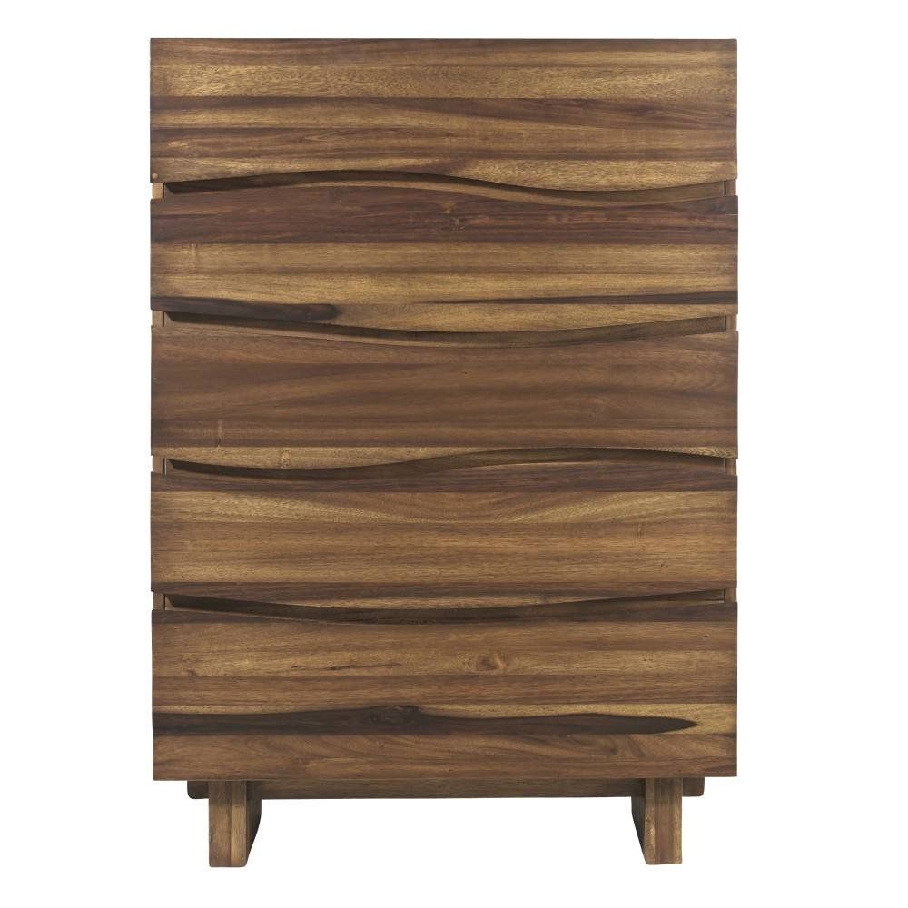 Modus Ocean Five Drawer Solid Wood Dresser Chest in Natural Sengon FFE-1483