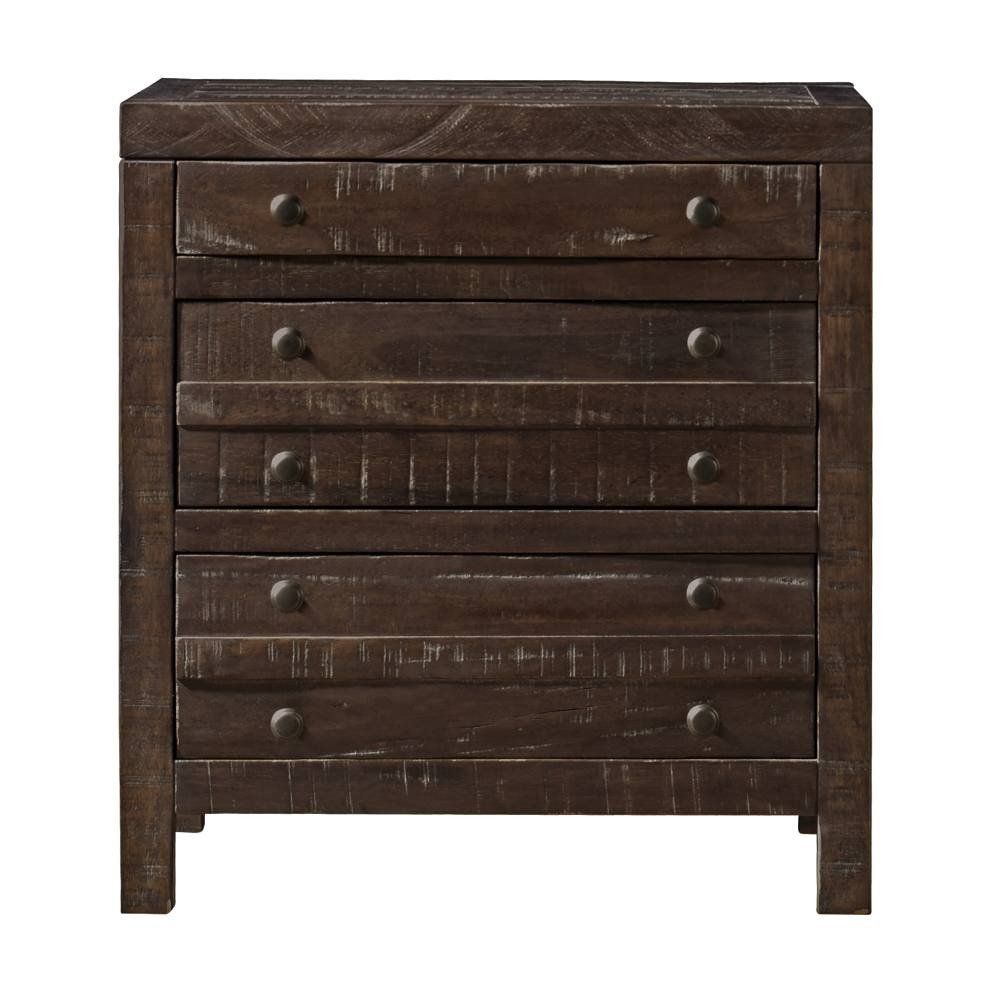 Modus Townsend Three Drawer Solid Wood Nightstand in Java 8 FFE-1472