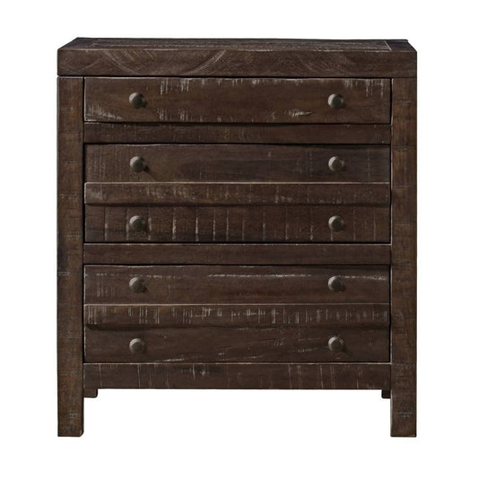 Modus Townsend Three Drawer Solid Wood Nightstand in Java 8 FFE-1472