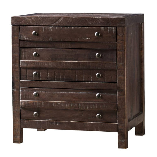 Modus Townsend Three Drawer Solid Wood Nightstand in Java 8 FFE-1472