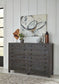 Modus Townsend Solid Wood Eight Drawer Dresser Chest in Gunmetal 2 FFE-1481