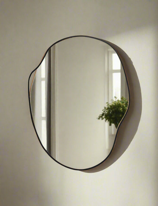 Lulu and Georgia Puddle Organic Shape Wall Mirror Black FFW258-392