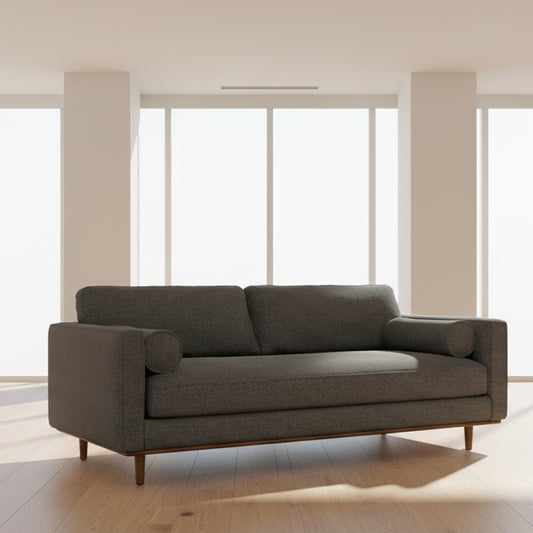 Morrison Modern 89" Sofa in Dove Grey Woven-Blend Fabric FFW-962