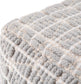 Noreen Boho Square Light Blue/White Handloom Woven Pattern Pouf Ottoman FFW-714