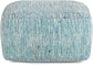 Nate Boho Square Pouf in Patterned Teal Melange Cotton FFW-845