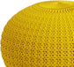 Sonata Boho Round Knitted Outdoor/ Indoor Pouf in Yellow Recycled PET Polyester FFW-841