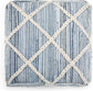 Cowan Boho Square Pouf in Blue, Natural Handloom Woven (2 avail) FFW-856