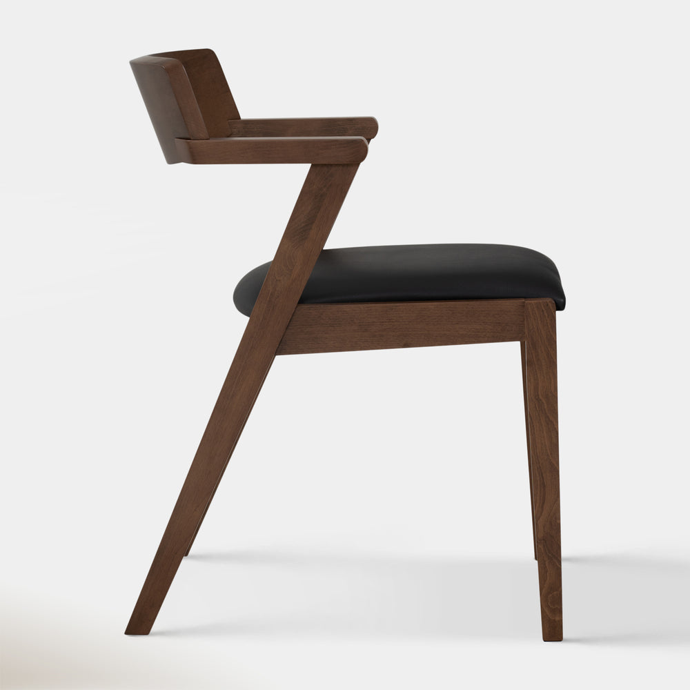 Hoft Home Set of 2 Zola Dining Chairs - Black & Walnut (2 pair avail) FFE-1374